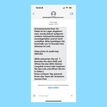 Pishing kann auch über SMS versendet werden